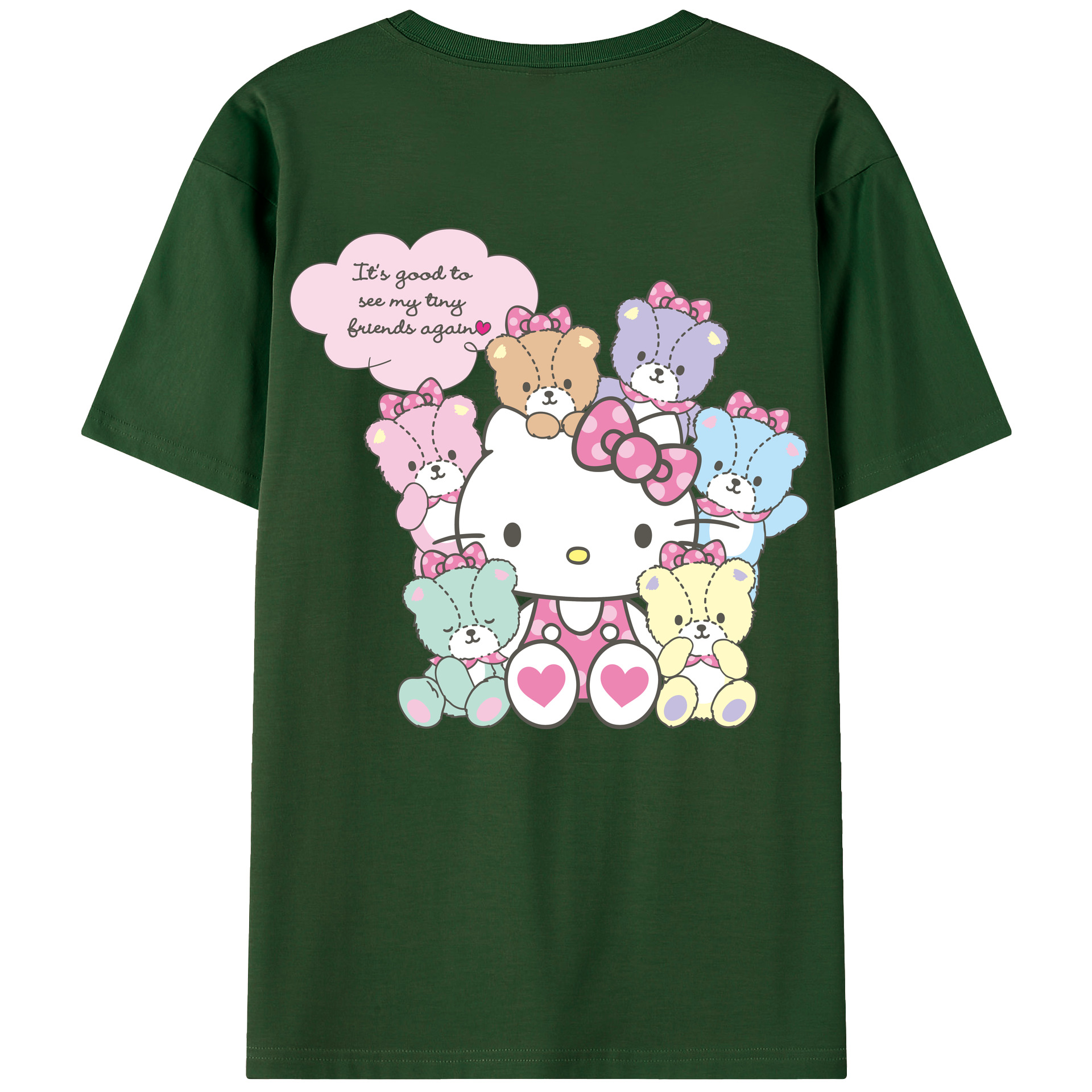 （画像用） Hello Kitty ハローキティ 綿100％半袖Tシャツ（背面プリント）